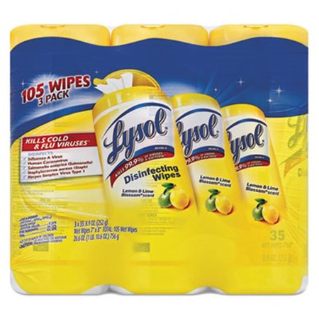 RECKITT BENCKISER Reckitt Benckiser Professional 82159CT Disinfecting Wipes; 7 x 8; White; Lemon & Lime Blossom 82159CT